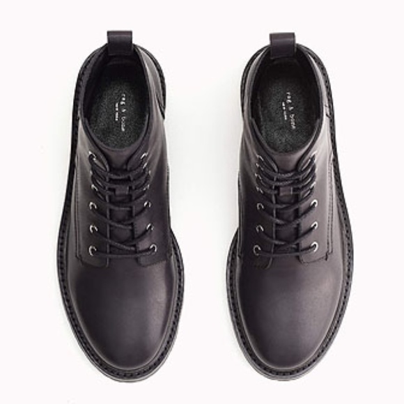 rag & bone Cannon Zip-Up Leather Combat Boots - Picture 7 of 8